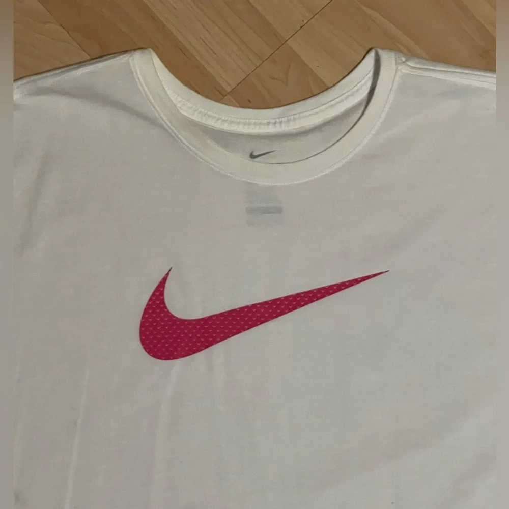 Nike White Tee with Pink Swoosh- Size XXL